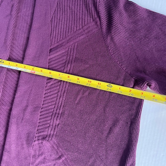 Retrology Sz 3XL Purple Stretch Open Cardigan Sweater Long Sleeves - Picture 6 of 7